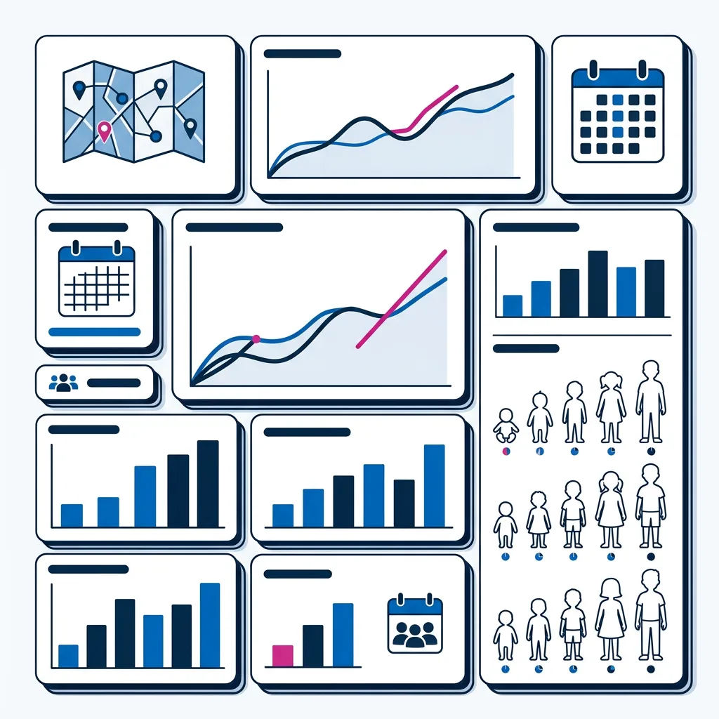 Flat vector illustration of school cohort tracking and enrollment